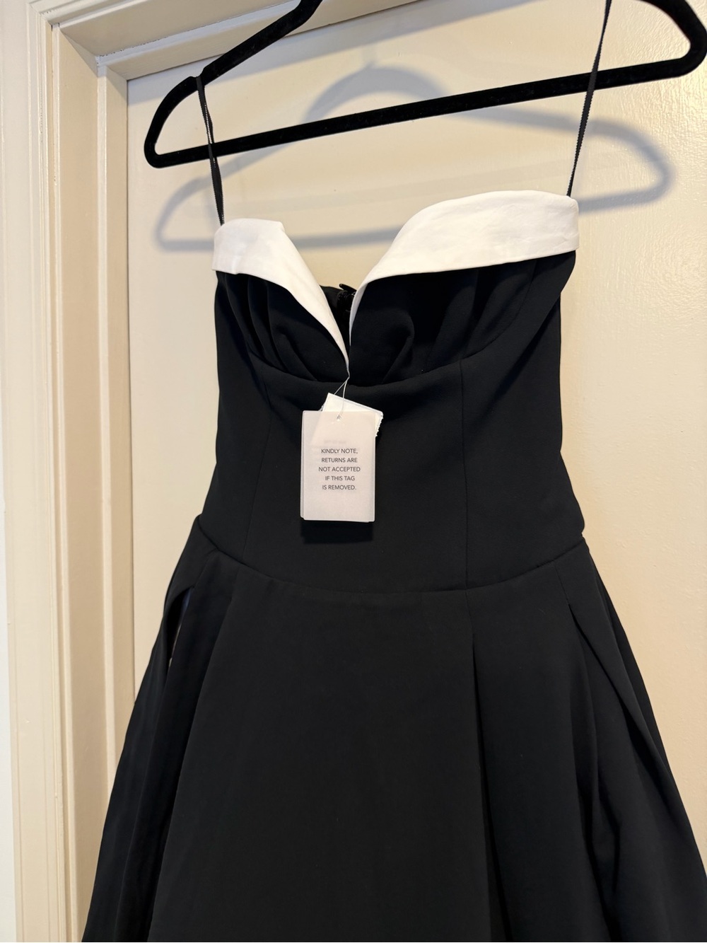 Helsa The Finale Midi Dress With Lace & Poplin in Black Size XS NEW! With tags! - Picture 7 of 12